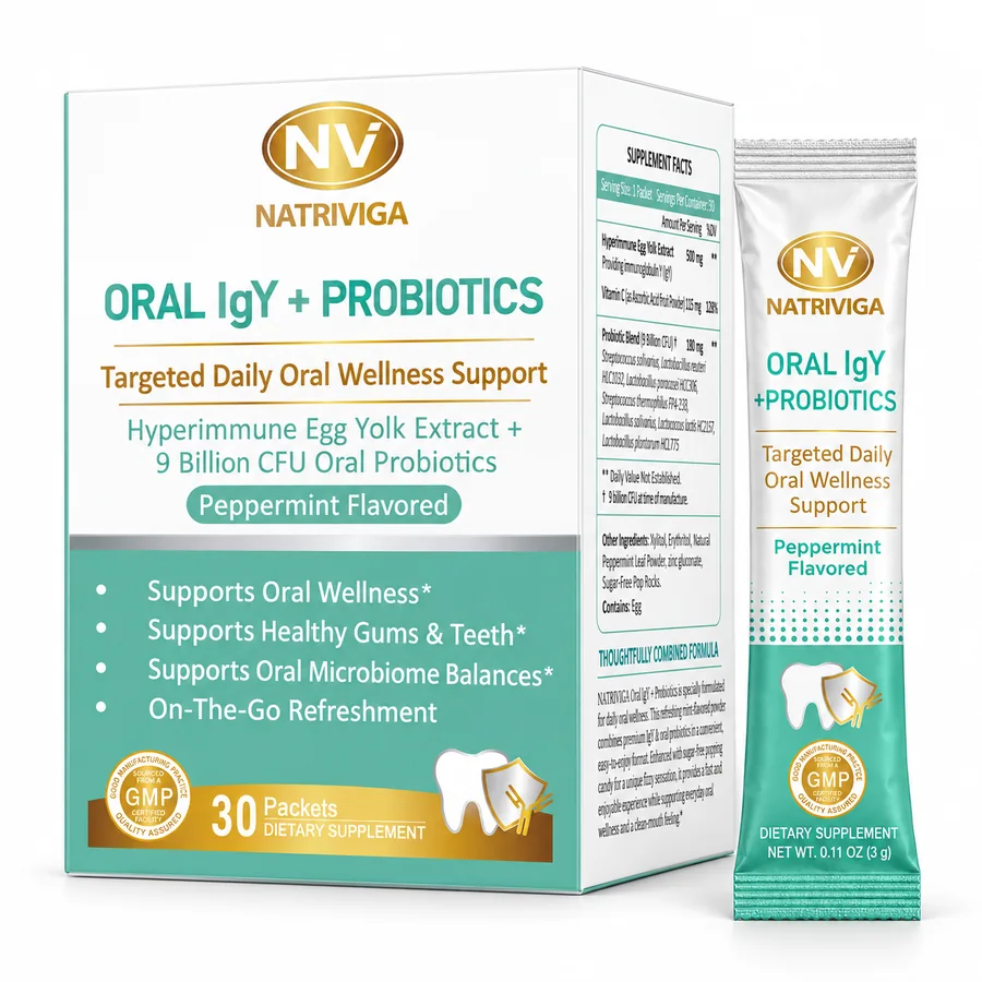 Oral IgY + Probiotics product format example